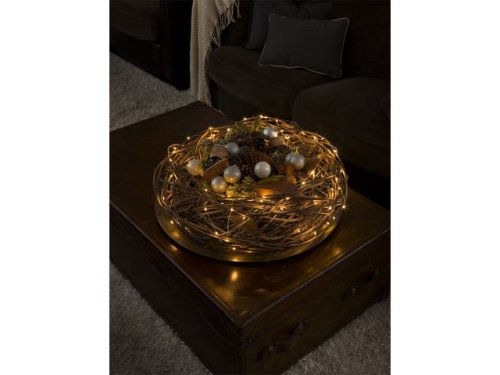 Ljusslinga 50 amber LED 4,9m silver