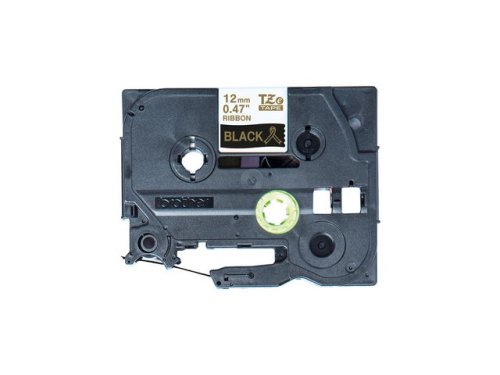 Tape BROTHER TZER334 12mm guld p svart