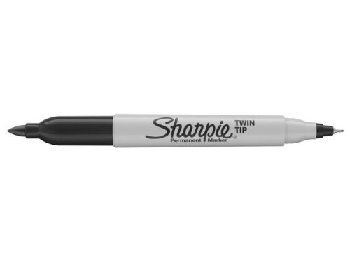 Mrkpenna SHARPIE Twin Tip svart 12/fp