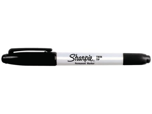 Mrkpenna SHARPIE Twin Tip svart 12/fp