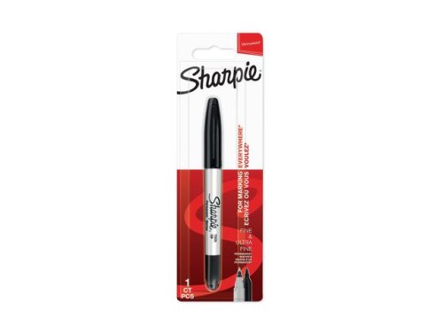 Mrkpenna SHARPIE Twin Tip svart 12/fp