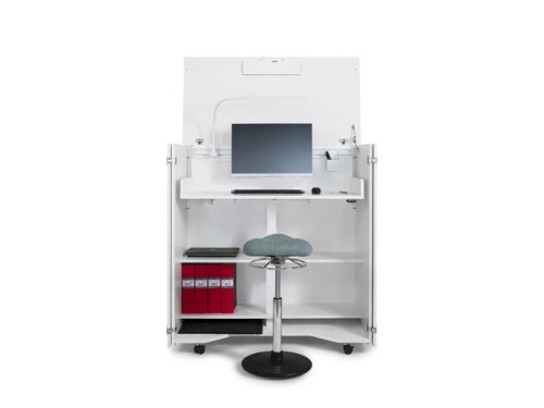 Arbetsplats Cubic vit/ljusgr