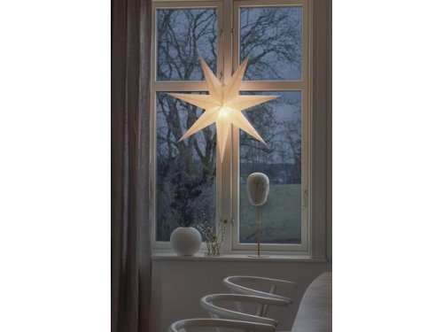 Pappersstjrna 78cm vit broderat mnster