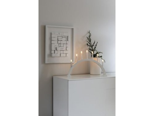 Elljusstake 7 ljus 38,5x59cm tr vit
