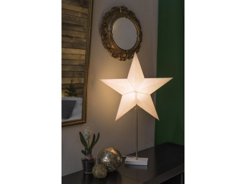 Papperstjrna med trfot 71,5cm vit