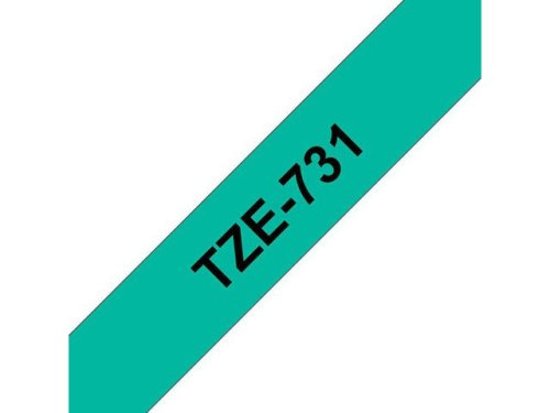 Tape BROTHER TZE731 12mm svart på grön