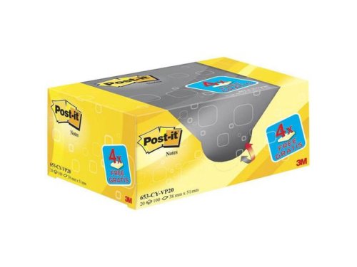Notes POST-IT Vrdepack 38x51mm gu 20/fp