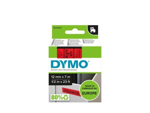 Tape DYMO D1 12mm svart p rd