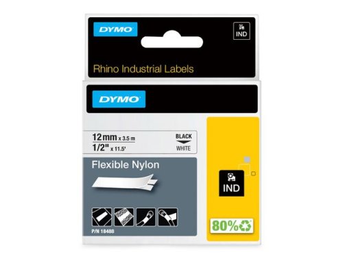 Tape Rhino flex nylon 12mm svart p vit