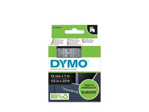 Tape DYMO D1 12mm vit p klar