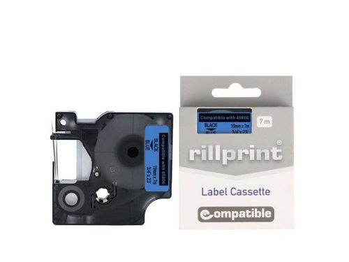 Tape 19mm svart p� bl�