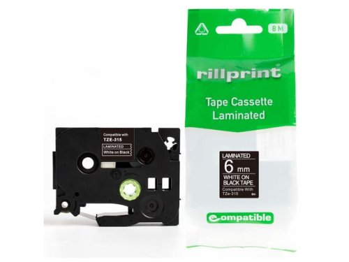Tape 6mm TZe-315 vit p� svart