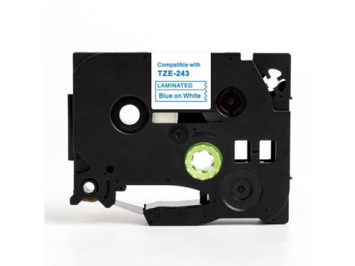 Tape 18mm TZe-243 bl� p� vit
