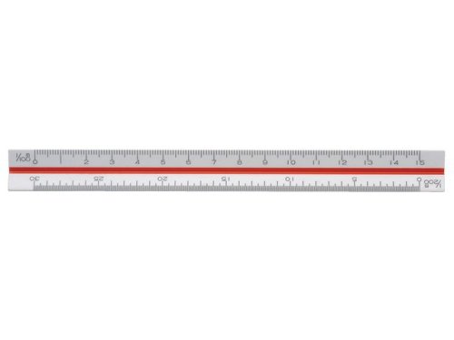 Skallinjal 15cm 1:100:200:300:400:500