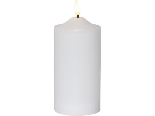 Blockljus STAR T LED Flamme 17cm vit