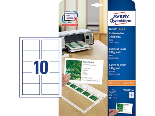 Visitkort laser/inkjet 85x54 matt 250/FP