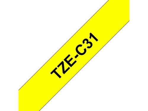 Tape BROTHER TZEC31 12mm Svart p Gul