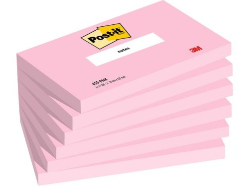 Notes Post-it rosa 76x127mm 6/fp