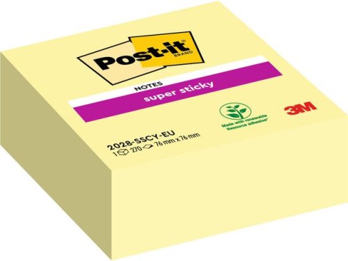 Notes POST-IT SS kub 76x76mm gul 270blad