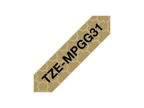 Tape BROTHER TZEMPGG31 12mm Svart p Gu.