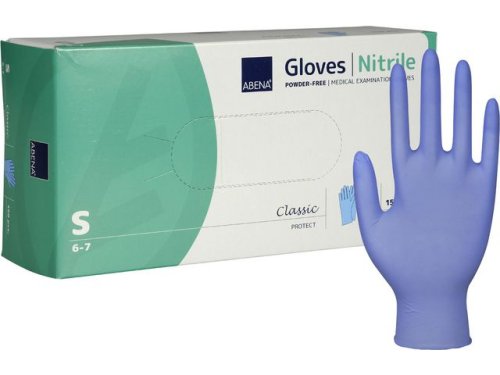 Nitrilhandske puderfri bl� S 150/fp