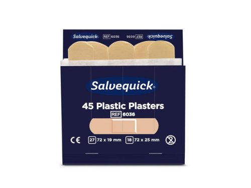 Plåster SALVEQUICK refill plast 45st/fp