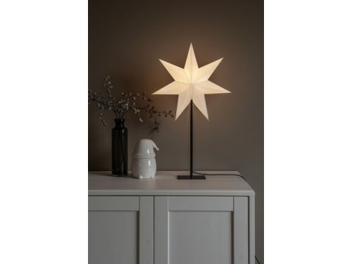 Pappersstjrna med metallfot 65cm vit