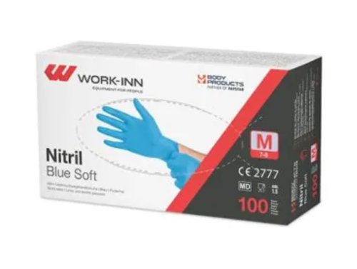 Nitrilhandske puderfri Work-Inn Bl� 100st/fp M