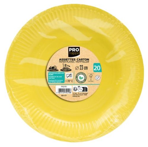 Tallrik PRONAPPE papper 23cm 20/fp gul