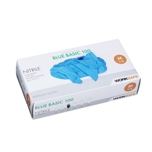 Nitrilhandske puderfri Worksafe S, bl 100st/fp