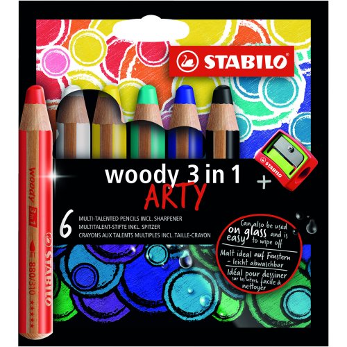 STABILO ARTY Woody Med Pennvässare 6 Pack