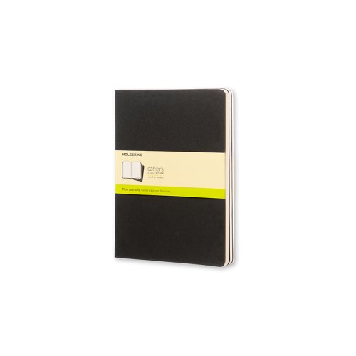 Cahier Journal Olinjerad XL Svart 3-Pack