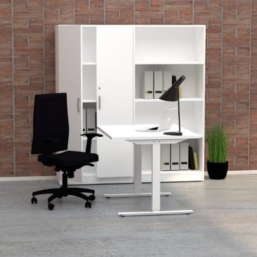 4xA4 hylla med drrar vit