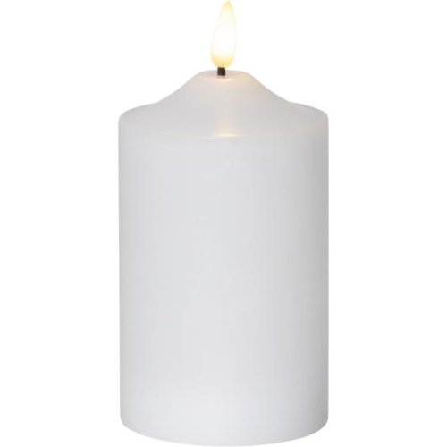Blockljus STAR TRADING led vit 7,5x15cm