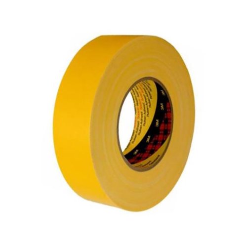 Textiltejp plastbelagd 50m x 50mm gul