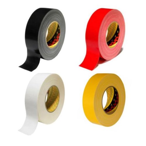 Textiltejp plastbelagd 50m x 50mm vit