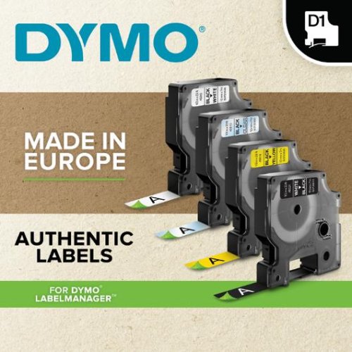 Tape DYMO D1 24mm svart p� vit