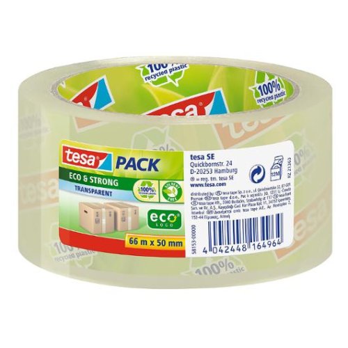 Packtejp 50mmx66m TESA Eco Strong PP Transparent