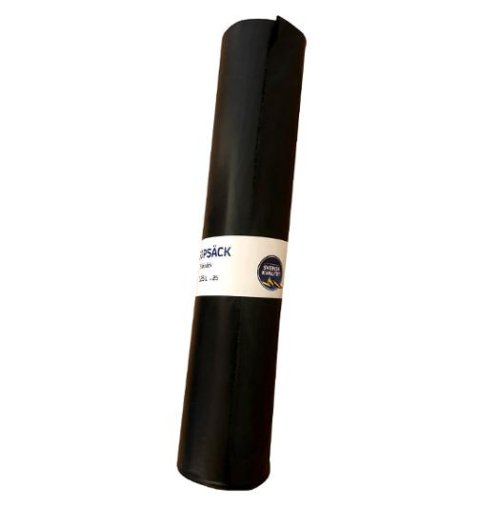 Plasts�ck LDPE 125L 40my svart 25/rl