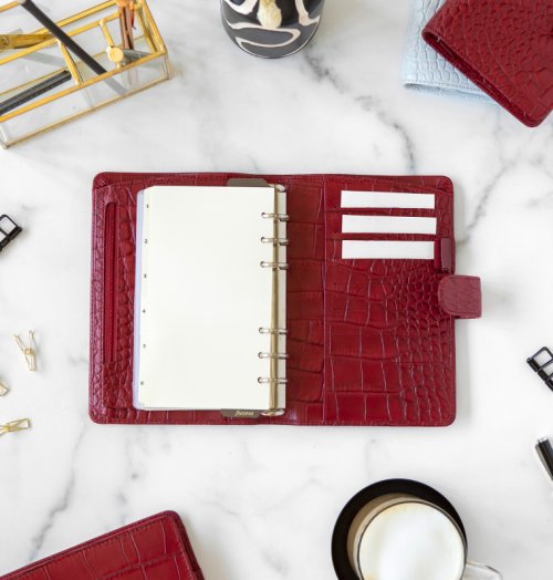 Filofax Systemkalender Classic Croc Personal Cherry