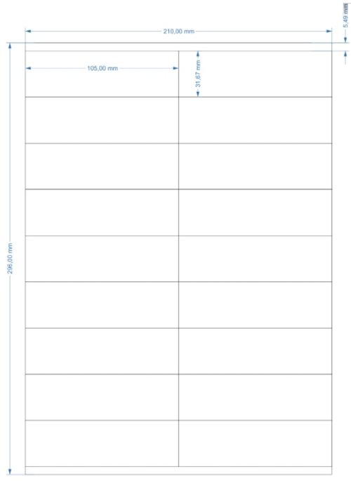 Etikett 105x31,67mm A4 ark, 500-p