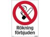 Skylt Rkning frbjuden 210x297mm