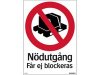 Skylt Ndutgng fr ej blockeras 210x297
