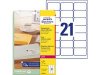 Etikett AVERY 63,5x38,1mm transparent 525st/fp