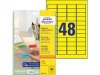Etikett AVERY 45,7x21,2 Gul 960st/fp