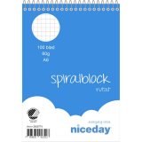  Spiralblock A6 100 blad rutat 