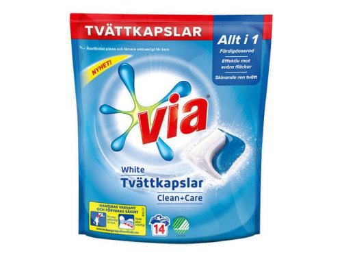 Tvttkapslar VIA White Clean+Care 14/FP