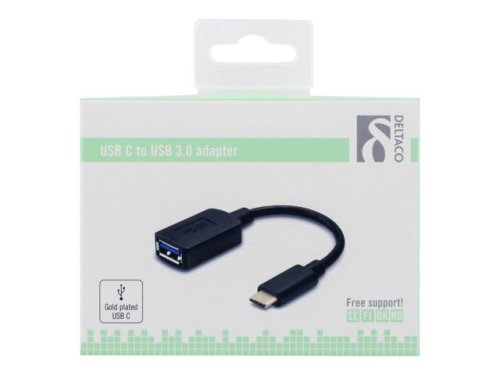 Adapter DELTACO USB C hane - Typ A hona