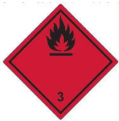  Farligt Gods-etikett Flammable Liquid 250st/rl 