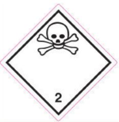  Farligt Gods-etikett Toxic Gas 250st/rl 